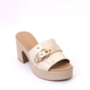PHIL GATIÈR by REPO 57150a Beige Leather Platform Sandals